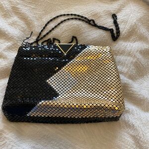 Chic Black and Gold Sequin Shoulder Bag